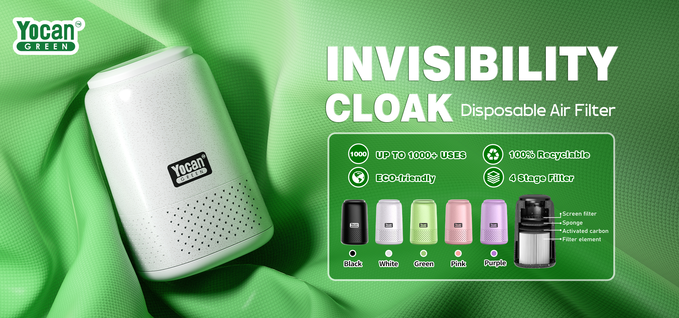 Yocangreen invisibility cloak disposable air filtes/smoke filters