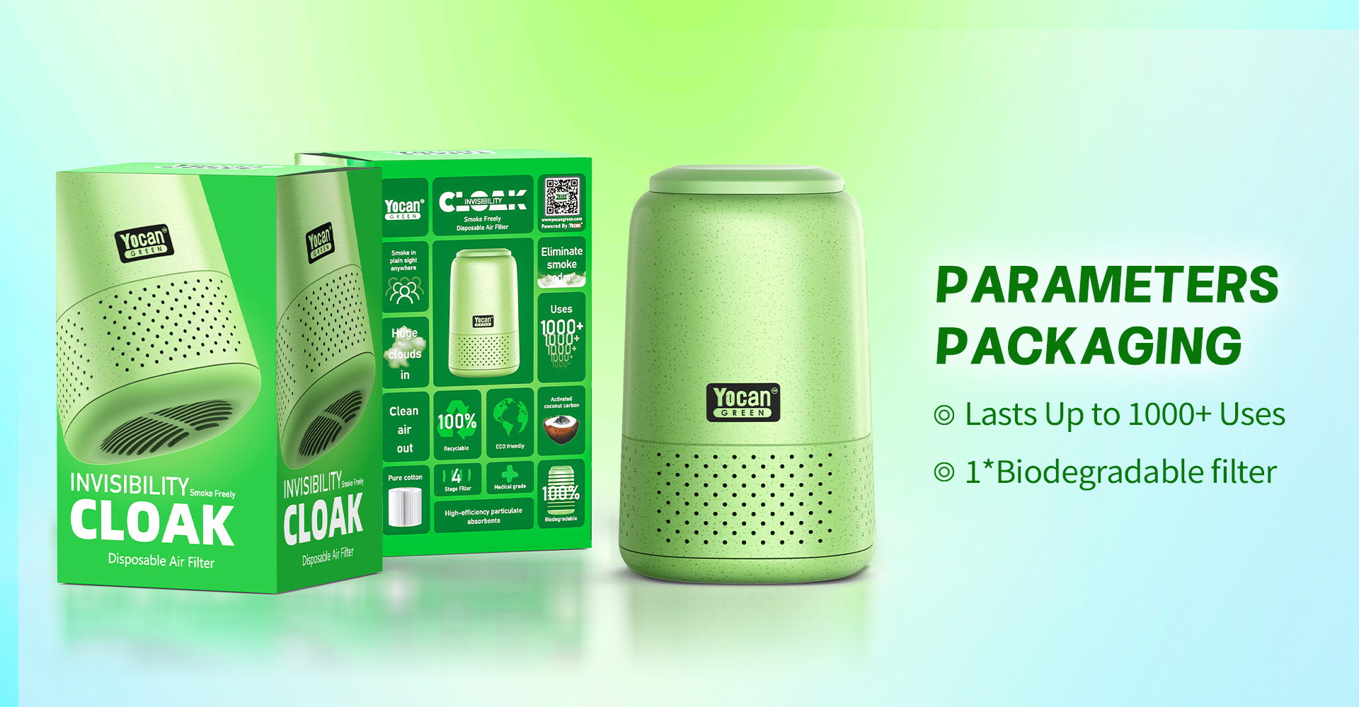 Yocangreen invisibility cloak disposable air filtes/smoke filters